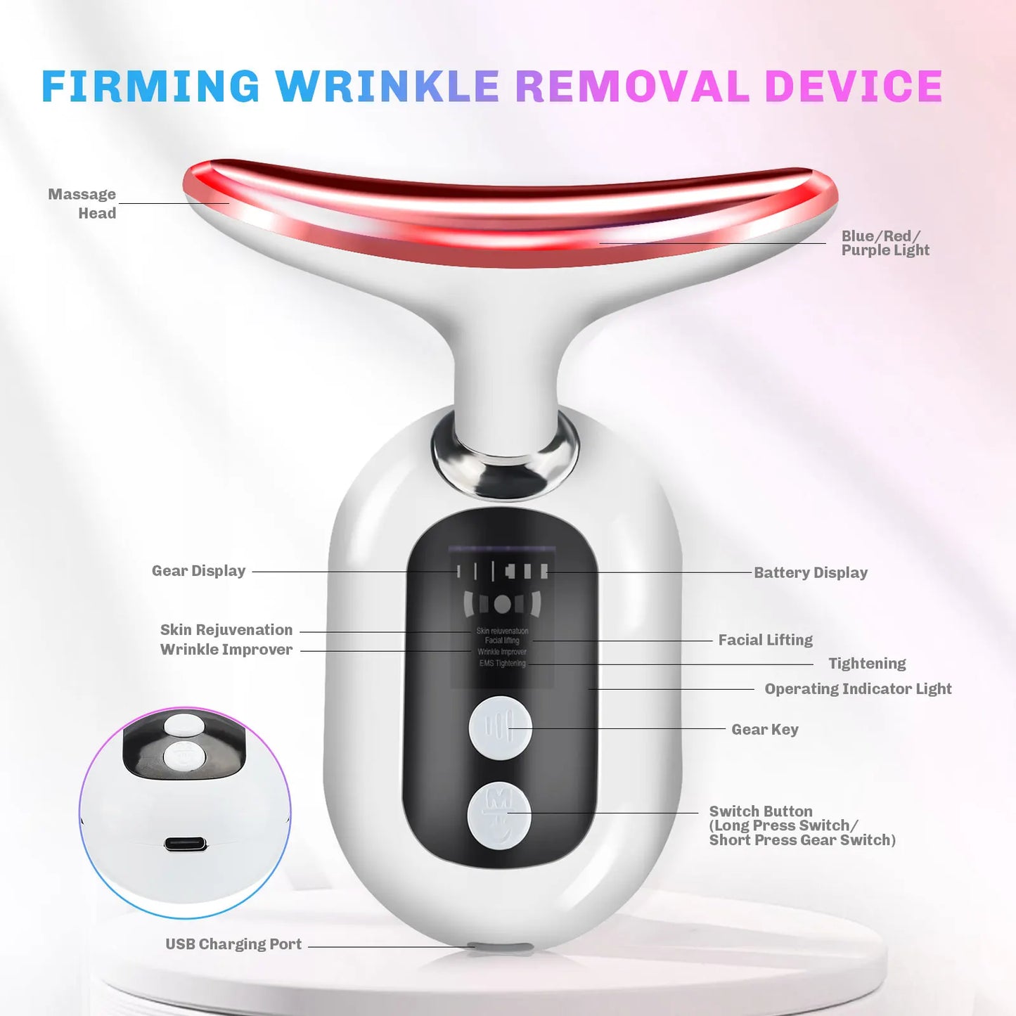 Neck Face Lifting LED Photon Therapy